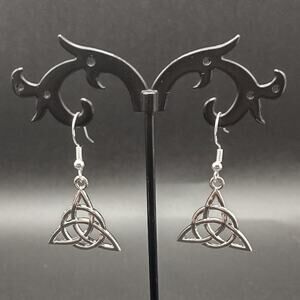 925 Silver Hooked Earrings Trinity Celtic Knot Viking Vintage BOHO Fashion Gift